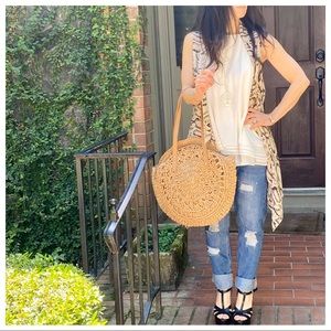 ROUND STRAW BOHO CHIC BAG